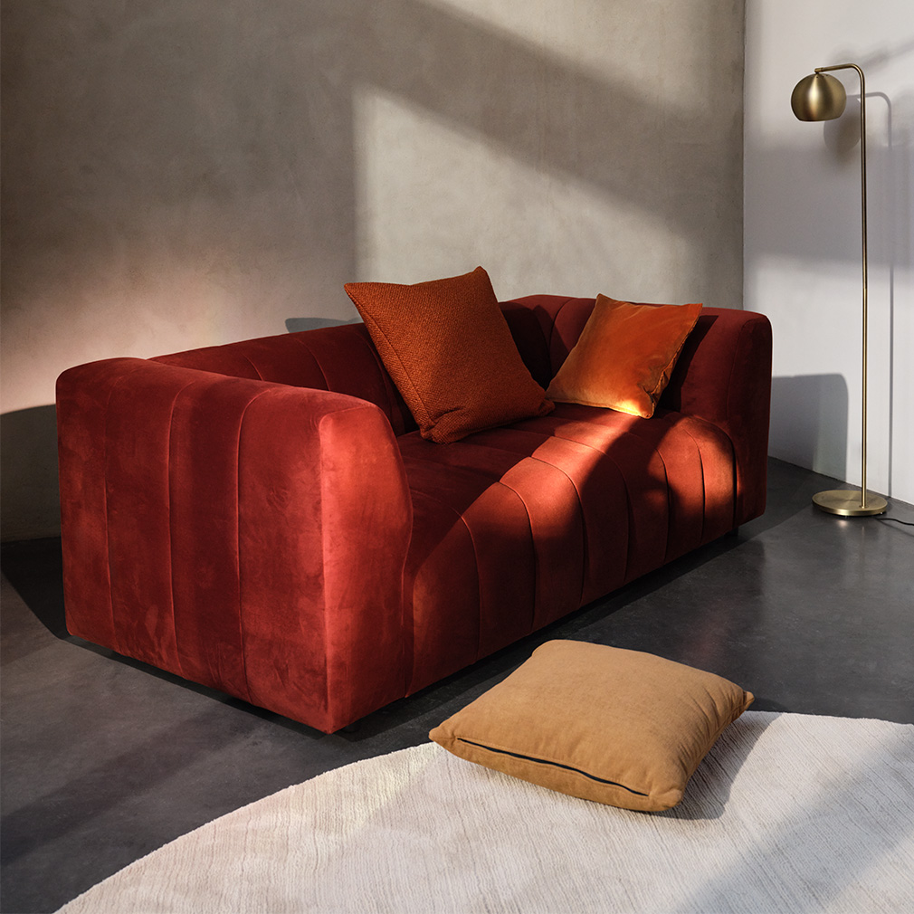 BoConcept Velvet Cushion, Rusty Orange | Vepsäläinen