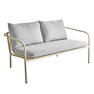 Bendt-sohva, Teddy-kangas vaaleanbeige / luonnonvalkoinen alumiini, L 128 cm