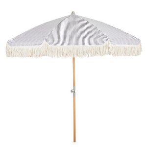 Gatsby-aurinkovarjo, harmaa-valkoraidallinen, ø 180 cm