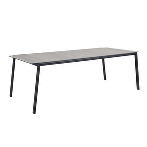 Lyra Dining Table, Black/Glass, 100 x 220 cm