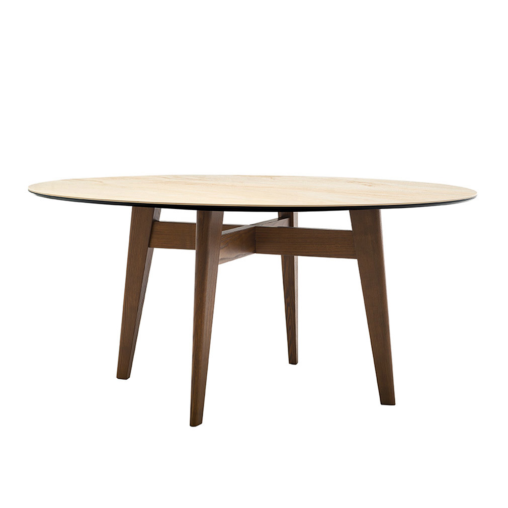 Calligaris Abrey Dining Table Golden Marble/Smoke, ø 140 cm