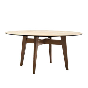 Abrey Dining Table, Golden Marble/Smoke, ø 140 cm