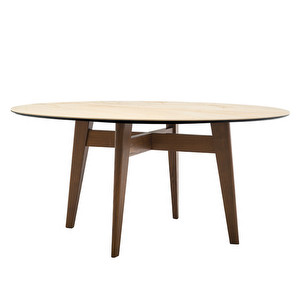 Abrey Dining Table, Golden Marble/Smoke, ø 160 cm