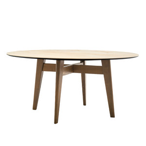 Abrey Dining Table, Golden Marble/Hazel, ø 140 cm