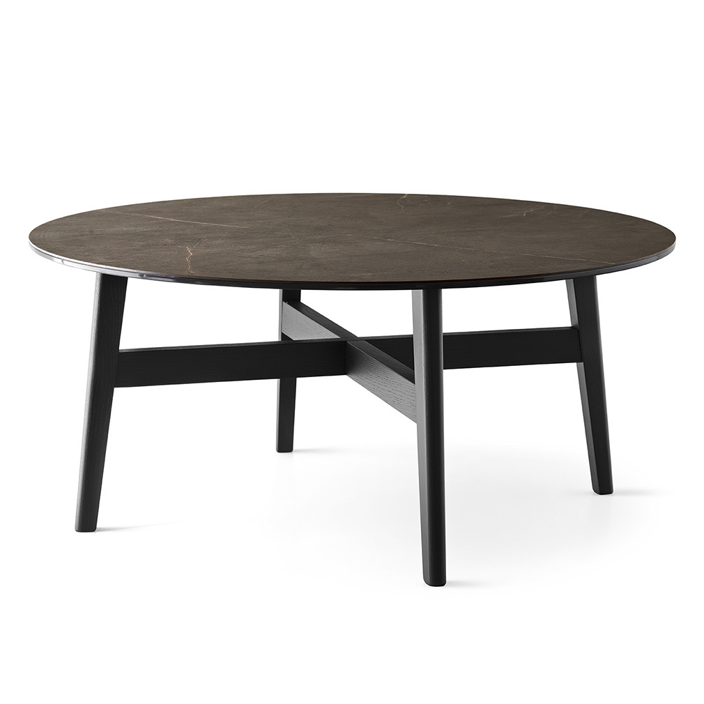 Calligaris Abrey-sohvapöytä musta/pronssi, ⌀ 90 cm