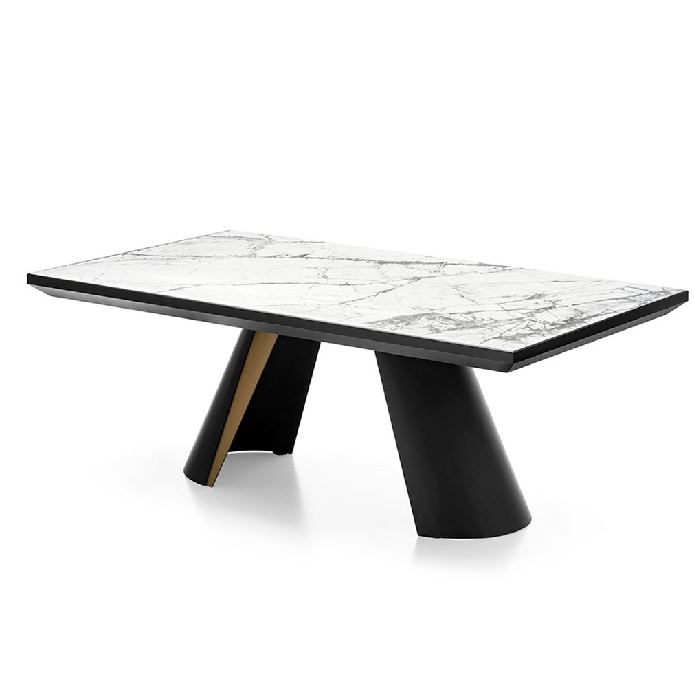 Calligaris Apian -jatkettava ruokapöytä musta/pronssi/valkoinen, 110 x 200/300 cm