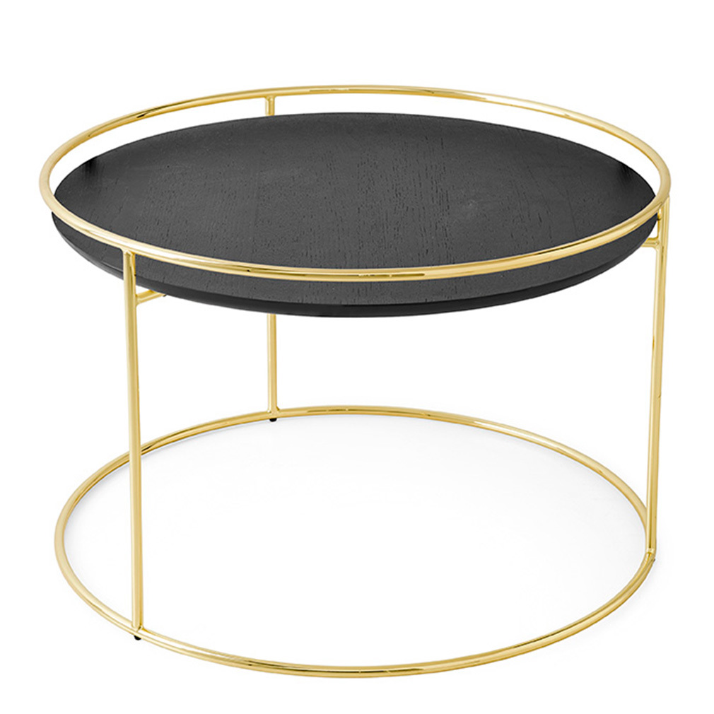 Calligaris Atollo-sohvapöytä messinki/musta, ø 62,5 cm