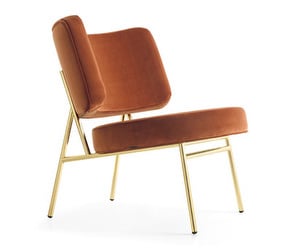 Coco Armchair, Red Velvet/Brass