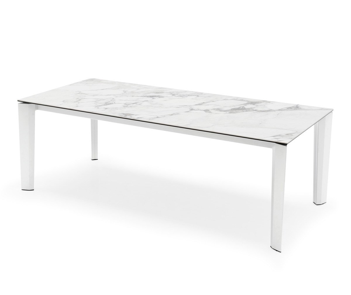 Calligaris Delta Extendable Dining Table Ceramic Marble/White, 100 x 220/280 cm