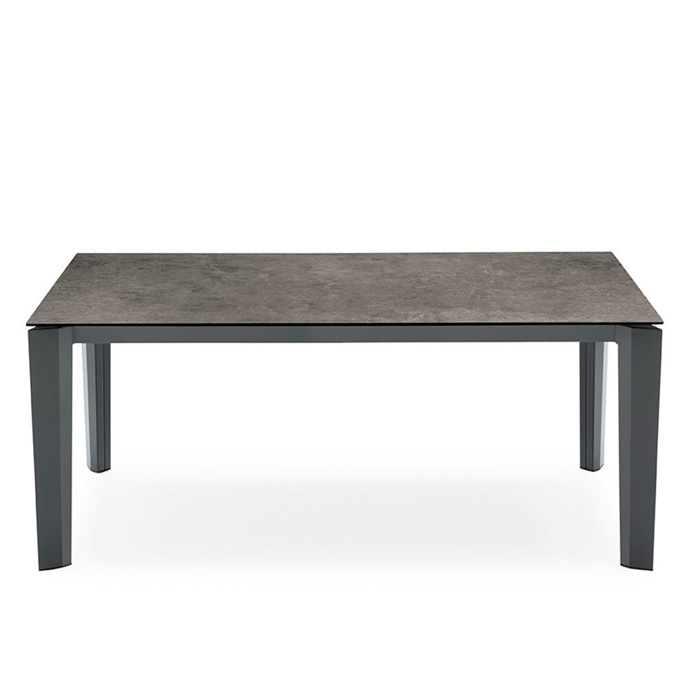 Calligaris Delta Extendable Dining Table Grey Ceramic/Matt Grey, 100 x 180/240 cm