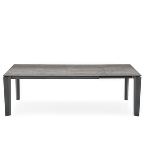Delta -jatkettava ruokapöytä, vaaleanharmaa keramiikka/mattaharmaa, 100 x 180/240 cm Delta -jatkettava ruokapöytä, vaaleanharmaa keramiikka/mattaharmaa, 100 x 180/240 cm