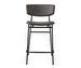 Fifties Bar Stool, Grey Fabric/Matte black, H 95 cm