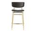 Fifties Bar Stool, Grey Fabric/Brass, H 95 cm