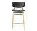 Fifties Bar Stool, Grey Fabric/Brass, H 95 cm