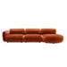 Ginza Sofa, Hortensia Fabric Terracotta, W 344 cm, Right Open End