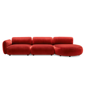 Ginza-sohva, Hortensia-kangas punainen, oikea avopääty