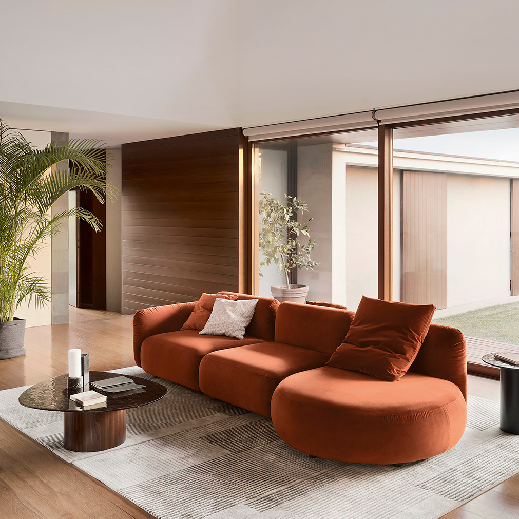 Calligaris Ginza Sofa, Hortensia Fabric Blue | Vepsäläinen