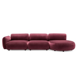 Ginza Sofa, Mogol Fabric Burgundy, Right Open End