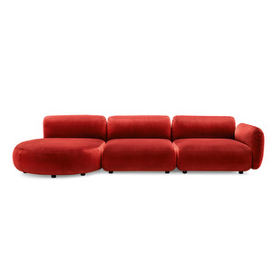 Ginza-sohva, Hortensia-kangas punainen, vasen avopääty