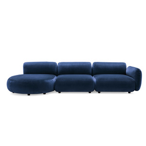 Ginza Sofa, Hortensia Fabric Blue, Left Open End