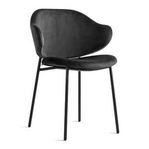 Holly Chair, Black Velvet/Matt Black