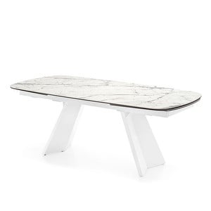 Icaro -jatkettava ruokapöytä, valkoinen marmori/valkoinen, 100 x 200/296 cm Icaro -jatkettava ruokapöytä, valkoinen marmori/valkoinen, 100 x 200/296 cm