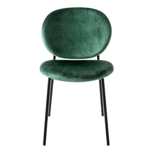 Ines Chair, Green Velvet/Matt Black