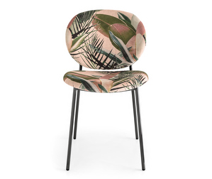 Ines Chair, Leaves Fabric/Black