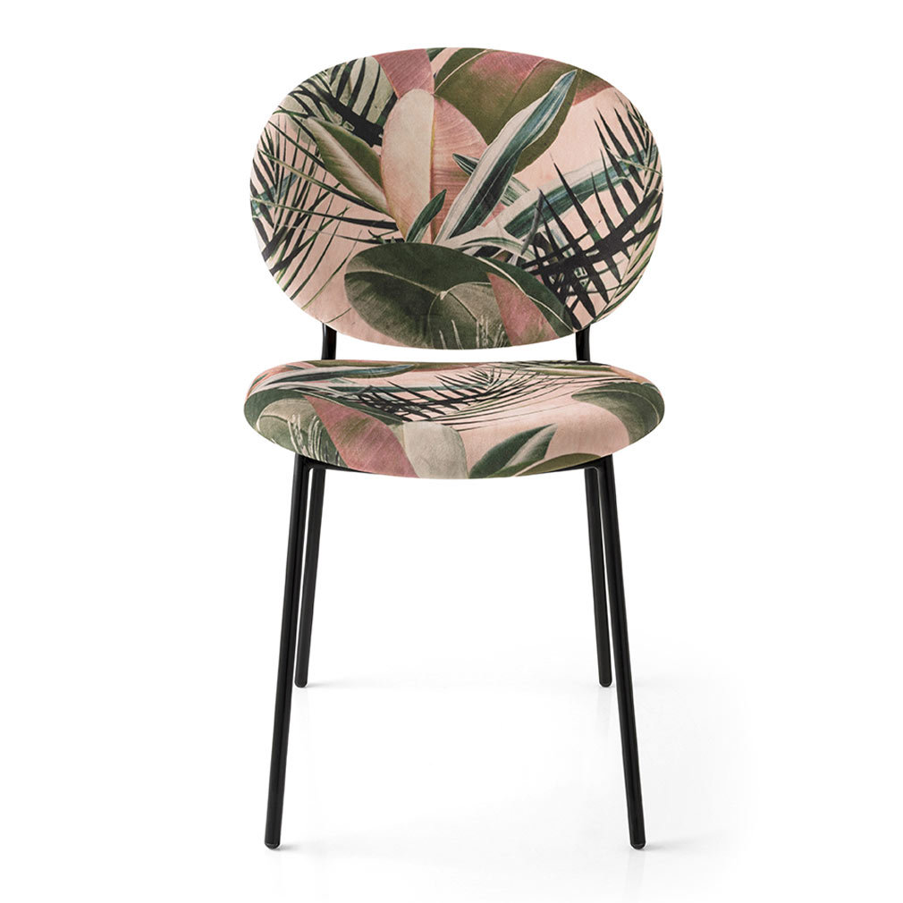 Calligaris Ines Chair Leaves Fabric/Matt Black