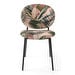 Ines Chair, Leaves Fabric/Matt Black