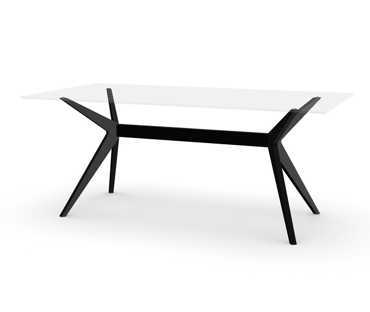 Calligaris Kent Dining Table Clear Glass/Black, 90 x 180 cm