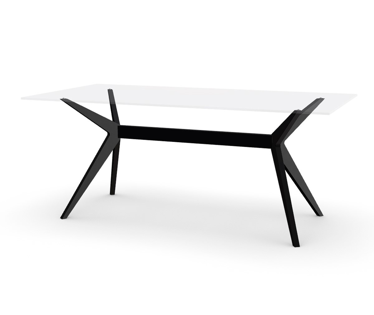 Calligaris Kent-ruokapöytä kirkas lasi/musta, 90 x 180 cm