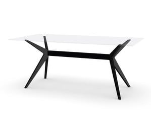Kent Dining Table, Clear Glass/Black, 90 x 180 cm