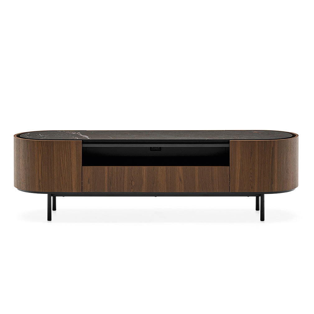 Calligaris Lake-tv-taso musta marmori/mattamusta, L 180 cm