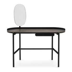 Madame-työpöytä peilillä, musta/mattamusta