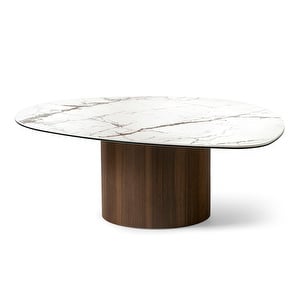 Mushroom-sohvapöytä, valkoinen marmori / tumma tammi, 110 x 87 cm Mushroom-sohvapöytä, valkoinen marmori / tumma tammi, 110 x 87 cm