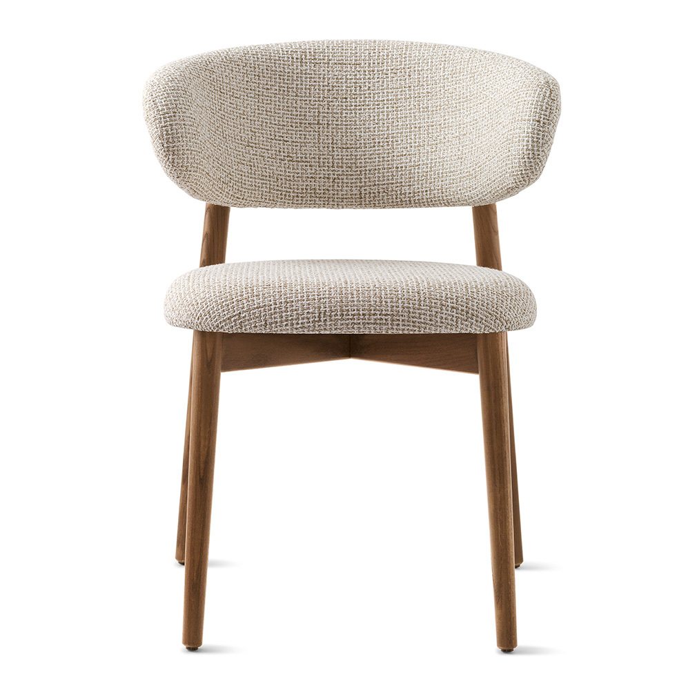 Calligaris Oleandro-tuoli buklee-kangas hemp/pähkinä