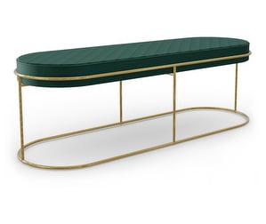 Atollo Bench, Green Velvet/Brass