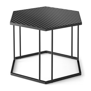 Renee Coffee Table, Grey/Matt Black, 52 x 60 cm