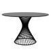 Vortex Dining Table, Grey Glass/Matt Black, ø 120 cm