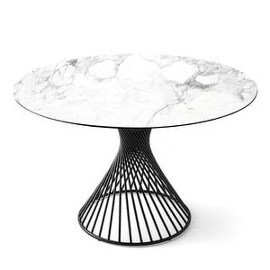 Vortex-ruokapöytä, valkoinen marmori/mattamusta, ø 120 cm Vortex-ruokapöytä, valkoinen marmori/mattamusta, ø 120 cm