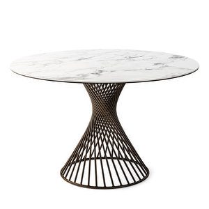 Vortex Dining Table, White/Bronze, ø 120 cm