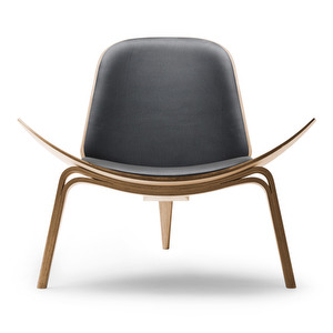 CH07 Armchair, Oiled Oak / Grey Leather