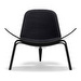 CH07 Armchair, Black Oak / Black Leather