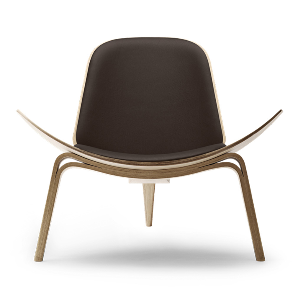 Carl Hansen & Søn CH07-nojatuoli valkoöljytty tammi/musta nahka