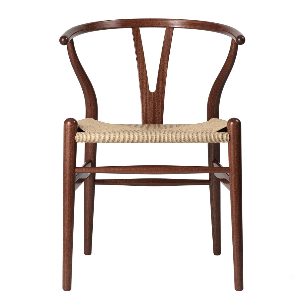Carl Hansen S n CH24 Wishbone Chair Oiled Mahogany Veps l inen
