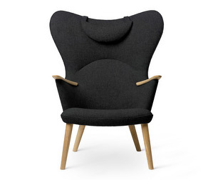 CH78 Armchair, Fiord Fabric 191 Black