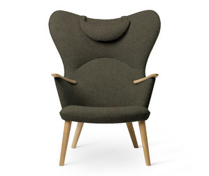 CH78 Armchair, Fiord Fabric 961 Green