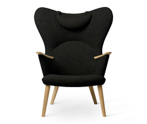 CH78 Armchair, Fiord Fabric 991 Black
