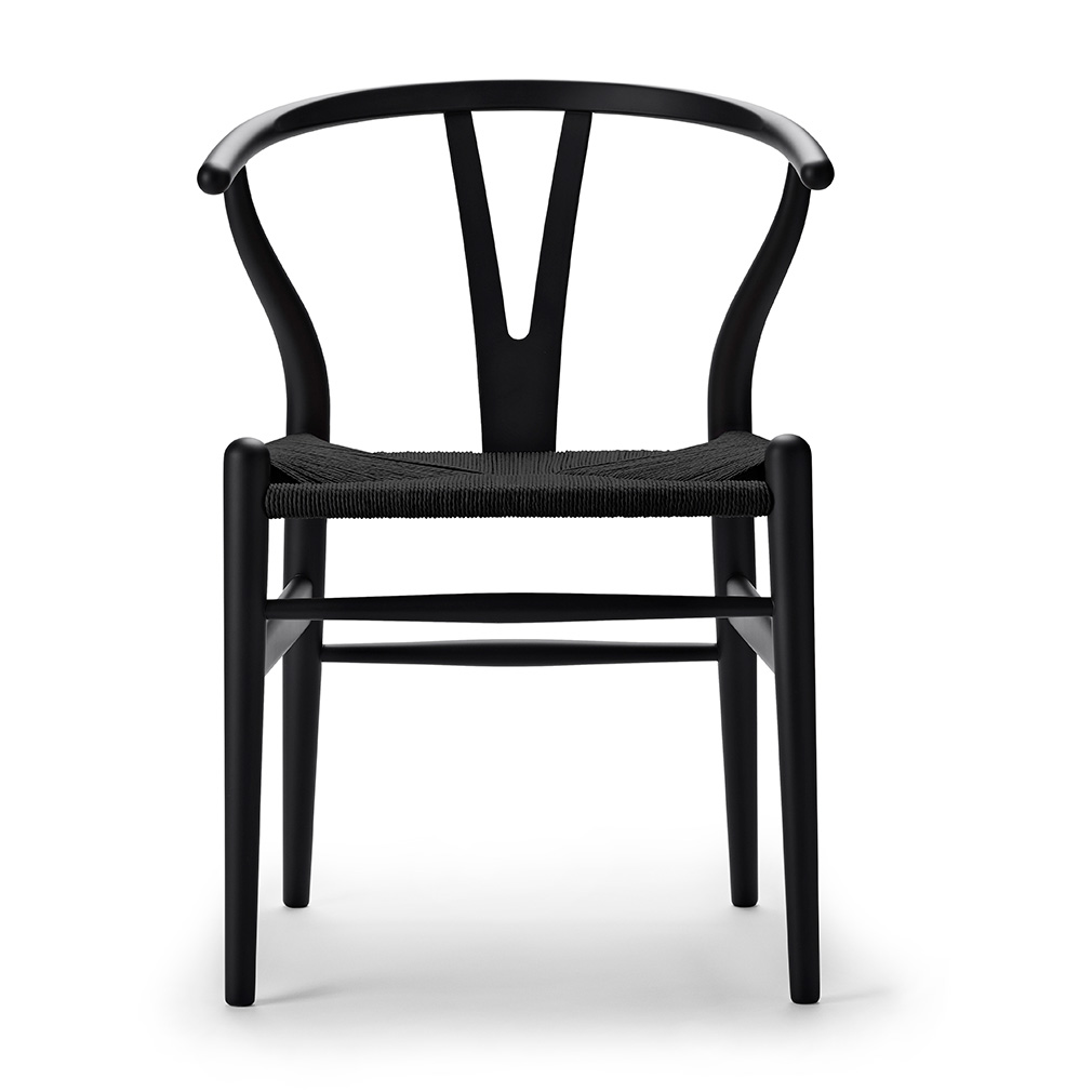 Wishbone chair hotsell black seat
